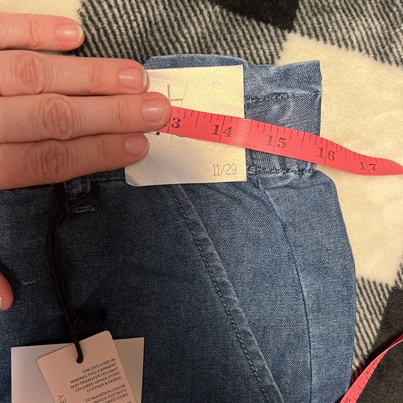 Happily Grey Blue Denim Wide-Leg Pants size 11 (29) NWT - Picture 7 of 10